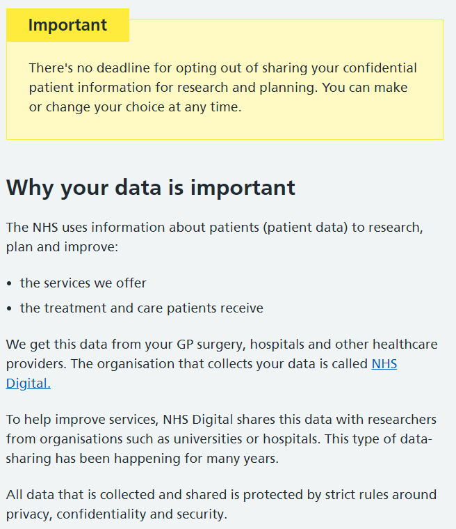 Data Opt out